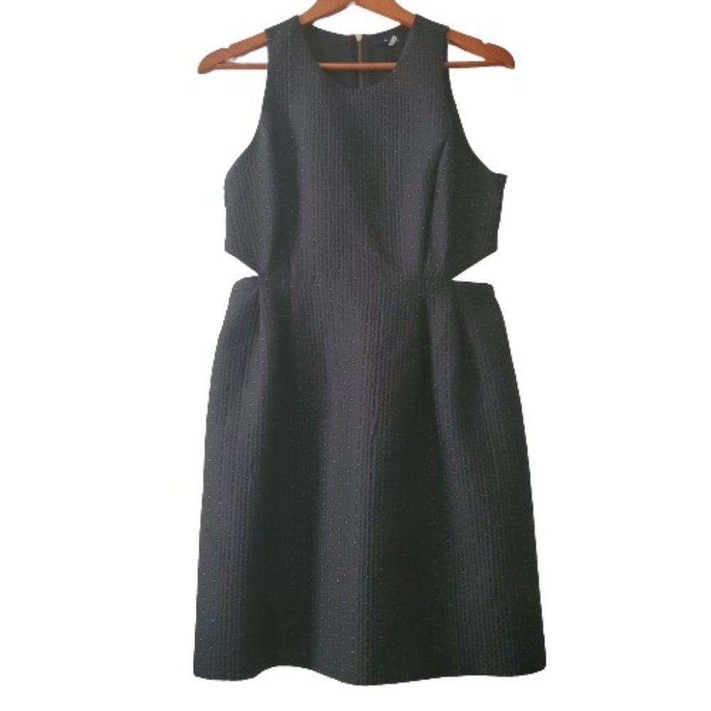 Madewell 1937 Women's Black Midnight Speckle Cut Out Mini Cocktail Dress Size 6 - Picture 6 of 16
